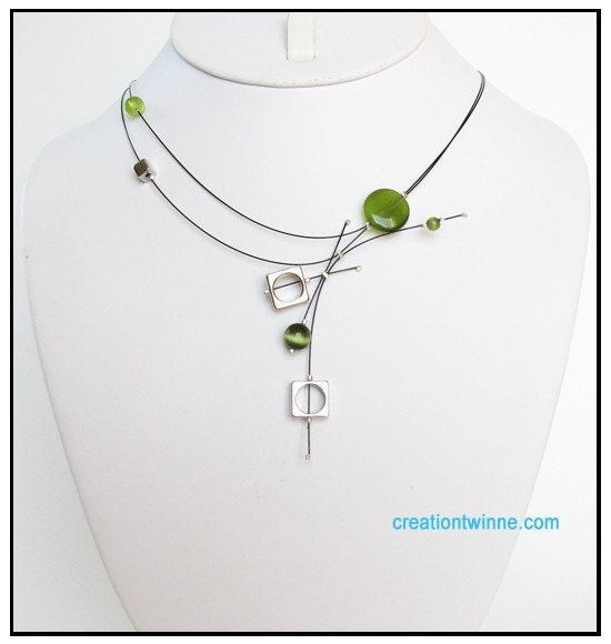 lime green necklace, modern necklace, contemporary jewelry,funky jewelry, mothers days gift, bridesmaids gift, wedding jewelry