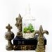 Last One - Decorative Terrarium Set: Woodland White Shabby Chic Jars with Live Plants
