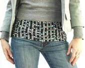 Belly band - maternity fashion accessory-HARAMAKI-  blue and gray print