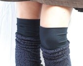 Sale 25% off Navy bamboo knit  leg warmers