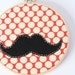Mustache and Polka Dot Embroidered Wall Hanging