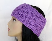 Hand Knit Ear Warmer Headband Basket Weave