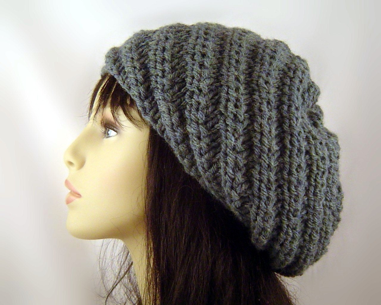 Hand Knit Chunky Slouch Beret in Nantucket Wool