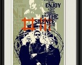 Music poster fine art -Enjoy the Silence  BY Depeche Mode  - Mixed media  art collage on cotton canvas giclee large print