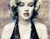 Marilyn Monroe poster art print Canvas artwork Hollywood   Celebrity Fine Art vintage retro  colors giclee large print