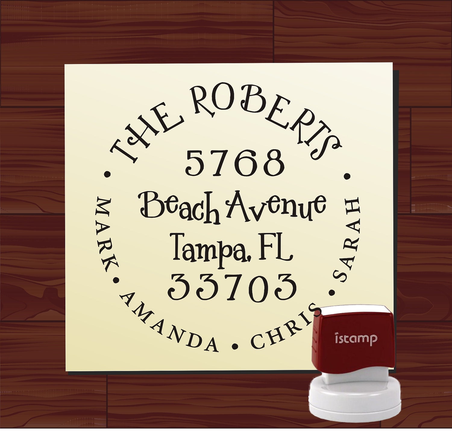 Fancy design Custom address stamp  SELF INKING - style 1299 - cute wedding or christmas gift