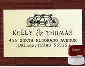 Bike  Vintage design typewriter font  Return Address Stamp - Personalized SELF INKING Wedding Stationery Stamper - Style 6028ADDRESS