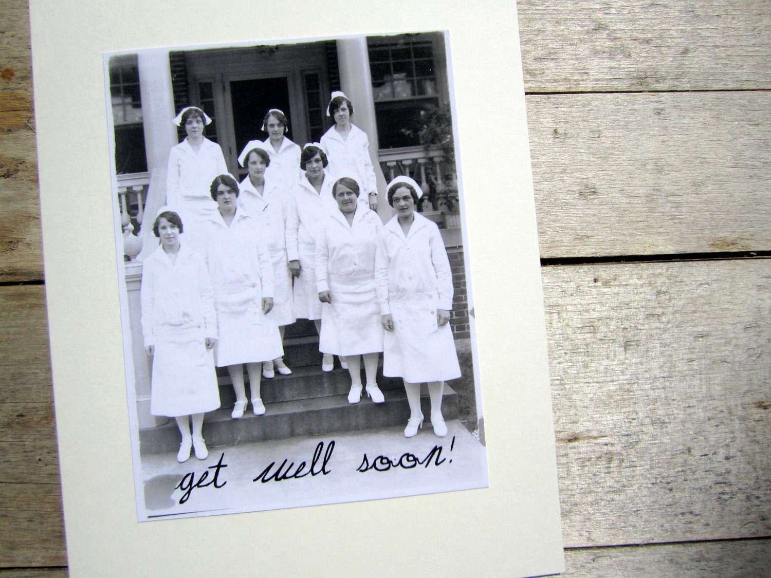 Get Well card, vintage nurses