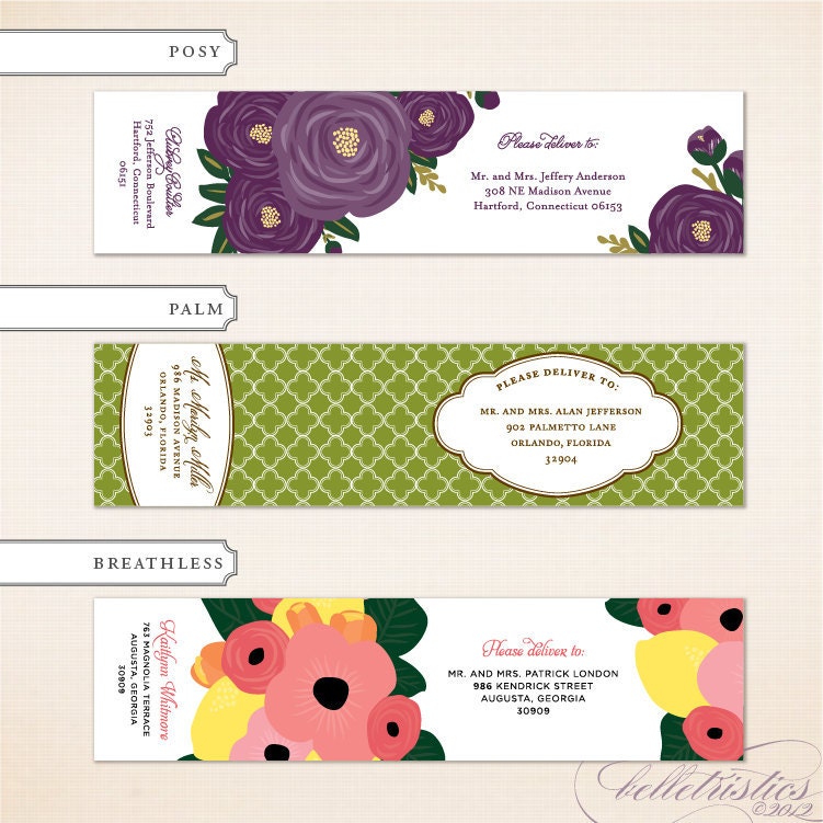 Printable Mailing Label, Wrap Around Address Label, DIY print at home