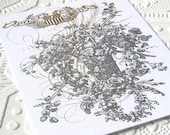 Letterpress Boxed Note Cards Flat Postcard Silver Gold