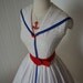 vintage 1950's dress ...JERRY GILDEN spectator white cotton quintessential sailorette sailor victory full skirt pin-up sundress