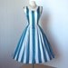 vintage 1950's dress  ...peggy hunt designer PAT PREMO polished cotton striped full skirt pin-up summer sun dress
