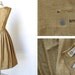 vintage 1950's dress ...shimmery R&K ORIGINAL gold lame shoulder tab full skirt bows pin-up cocktail party dress