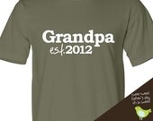 father's day shirt for grandpa - personalized grandpa t-shirt - year established ORGANIC dark shirt