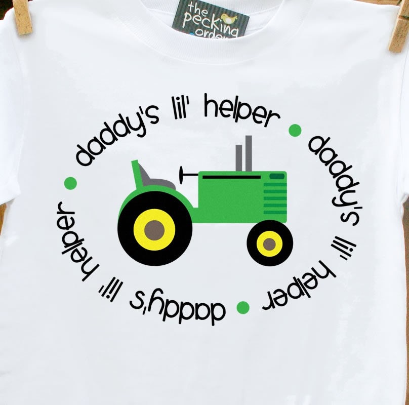 childrens personalized shirt-tractor shirt boy daddy's little helper so sweet