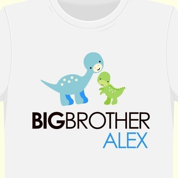 Big brother shirt- simple dinosaur big or little brother or sister tshirt