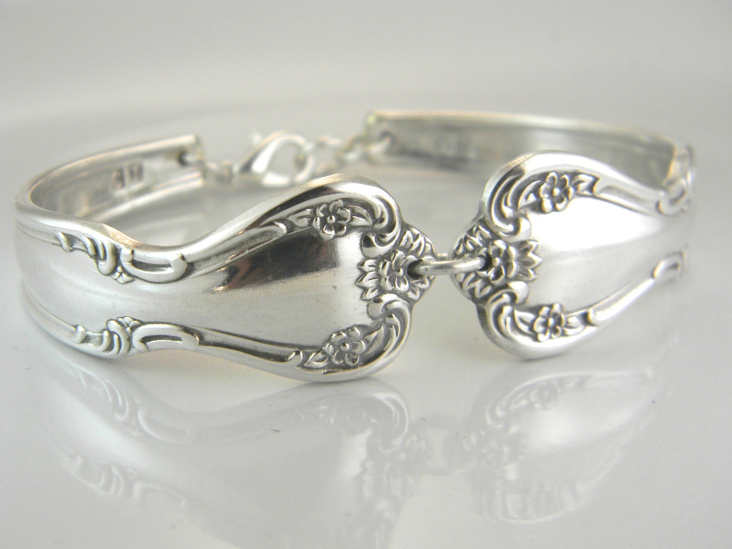 Spoon Bracelet, Spoon Jewelry, Silver Bracelet, Silverware Bracelet, Silverware Jewelry, Victorian, Antique - 1952 ELEGANT LADY aka DAYBREAK