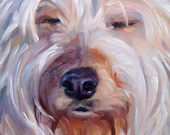 Old Friend Boomer, custom Pet Portrait Oil Painting by puci, 8x8"