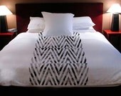 CUSTOMIZABLE ShaNickers "Chevron" Handpainted Duvet and Shams-Queen Size