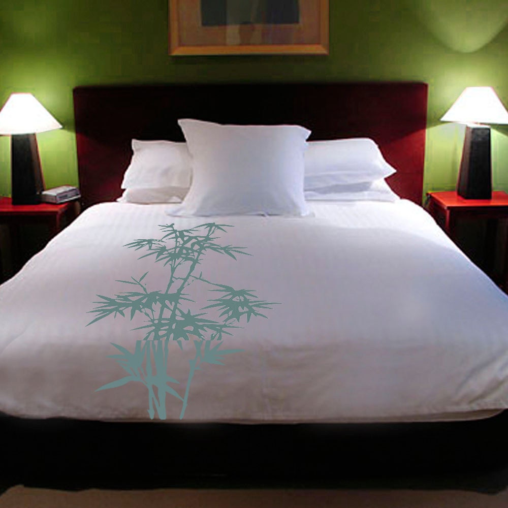 ShaNickers Handpainted "Bamboo" Duvet w/ Shams-Queen Size