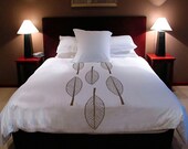ShaNickers Customizeable Handpainted "Jungle Leaves" Duvet w/ Shams-Queen Size