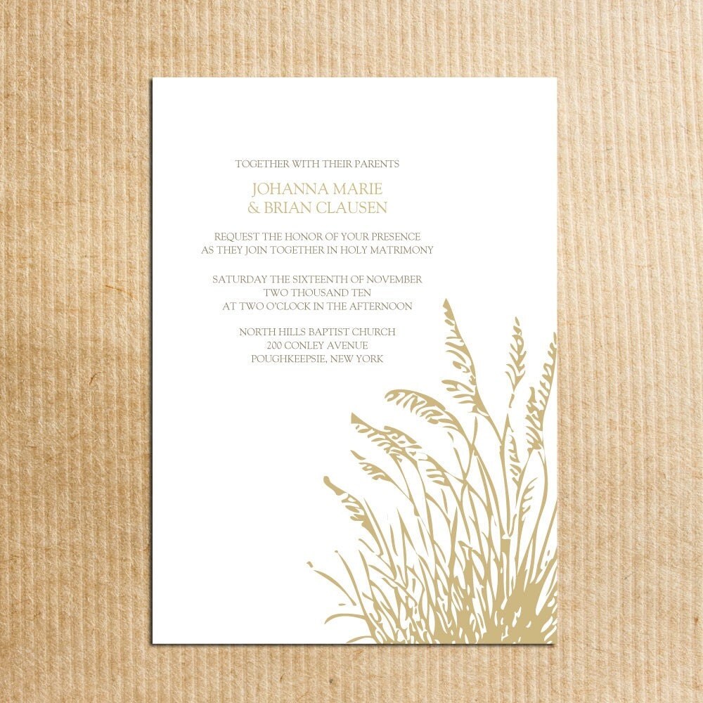 wheat wedding invitation