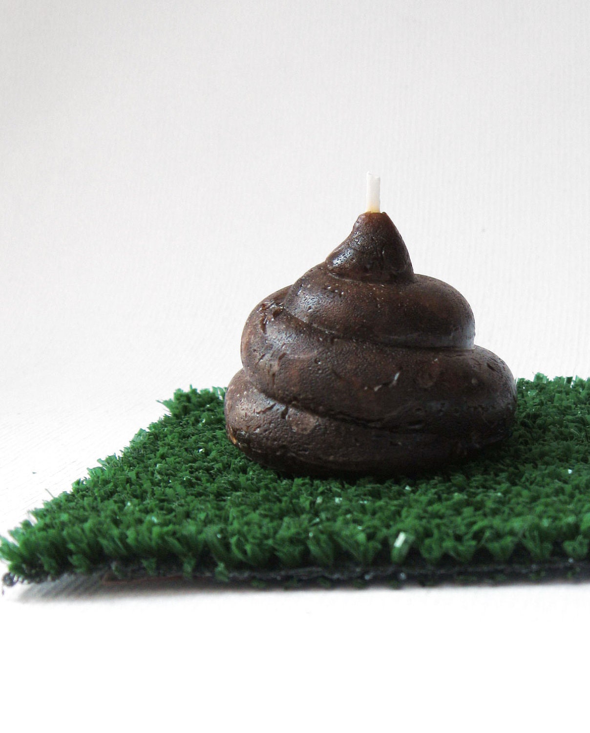 Cute POO Candle with Portable Turf - chocolate scented