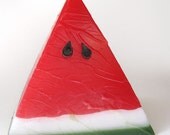 JUICY RED WATERMELON Candle - Triangle Watermelon Slice with Seeds  - wild watermelon scented