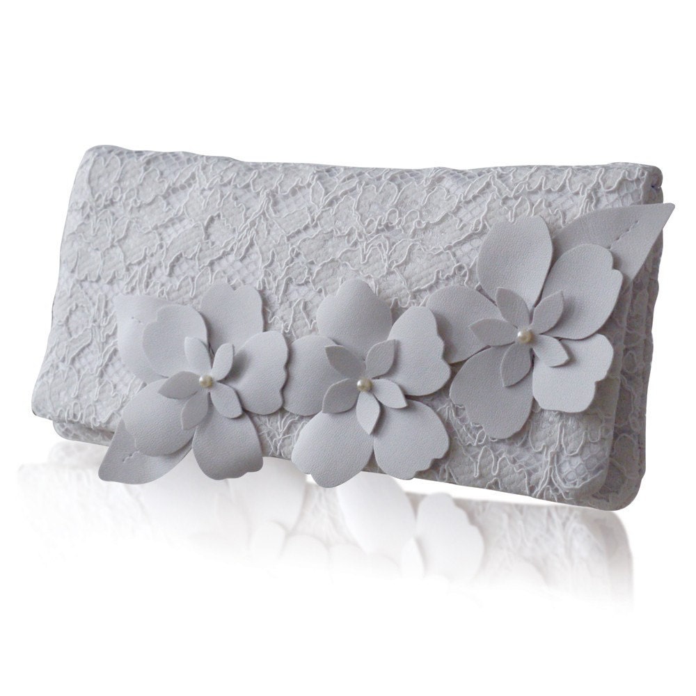 Ivory lace bridal Astor clutch
