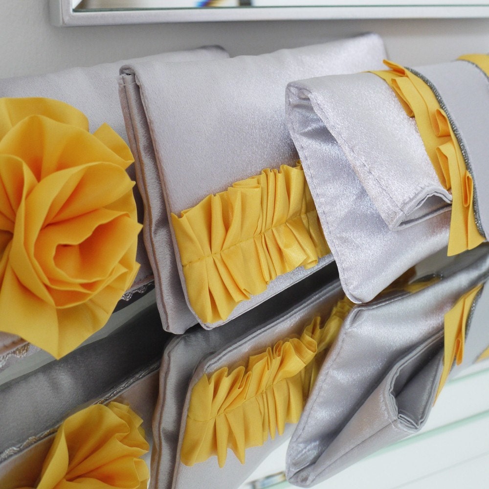 Bridesmaid clutches custom made in the colour scheme of your choice