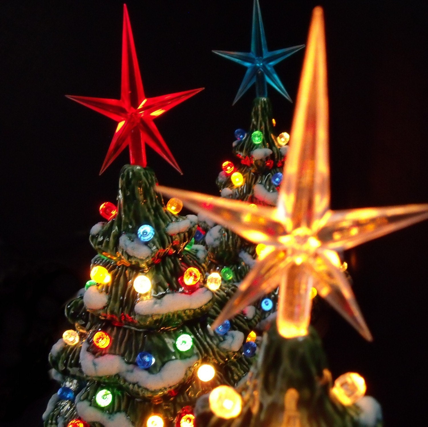SALE - Lighted Ceramic Christmas Tree Collection 7 inches