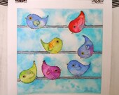 Bird Art Watercolor Original Painting, 10x10