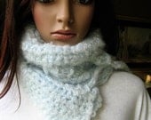 Mohair Neck Warmer - Angel Blue - with Tie Closure