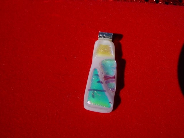 Dichroic on White Pretty Pendant