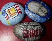 Handpainted POP rocks to organize your office or home desk