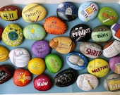 River rock handpainted POP rocks a.k.a. paper organizer paperweights