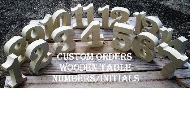 Custom Made Orders for wooden table numbers/initials