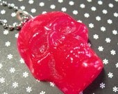 Resin Skull Pendant - Neon Pink perfect for Halloween