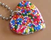 Resin Candy Heart Necklace - Rainbow Sweet Heart