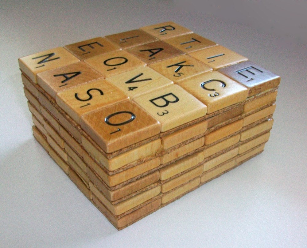 Scrabble coasters, set of six