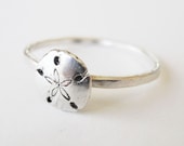 Sand Dollar Stacker Ring - Sterling Silver