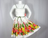 25% Off Storewide Sale  //  Vintage 60s New Old Stock Cotton Circle Skirt Party Dress, Sz XS