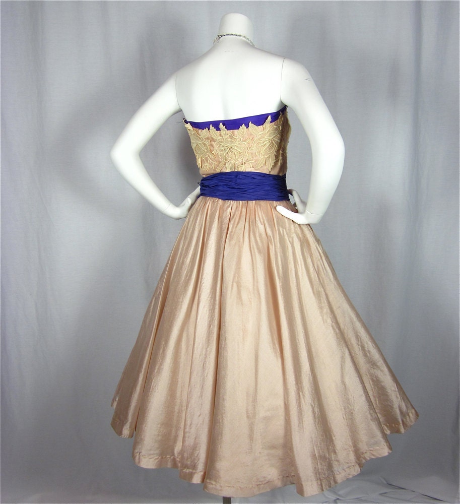 Vintage 50s Belle of the Ball Dress, Sz S