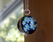 Silver Plated Forget Me Not Bubble Charm Ball Necklace