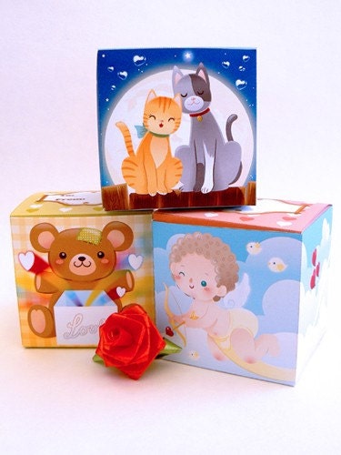 Valentine's day Gift Box Printable Papercraft PDF