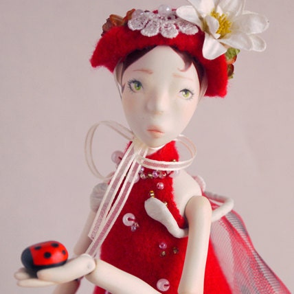LadyBug, handmade Ball Joint Doll
