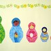 Matryoshka, ( Babushka) doll wall stickers - Wall stickers fabric reusable decals