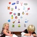 ALPHABETICA -Wall stickers fabric reusable decals  -small