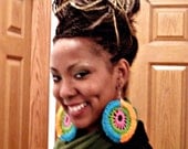 Bright Bold Colored Crochet Hoops