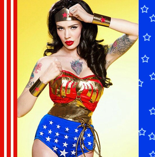 Full Wonder Woman Costume WITH cape Hurry...Don't miss your chance look awesome at your next Comic Con or Halloween Party 2013...